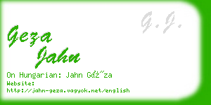 geza jahn business card